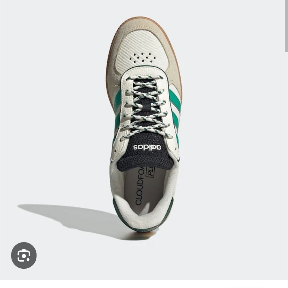 Adidas Women's Cream and Green Sneakers